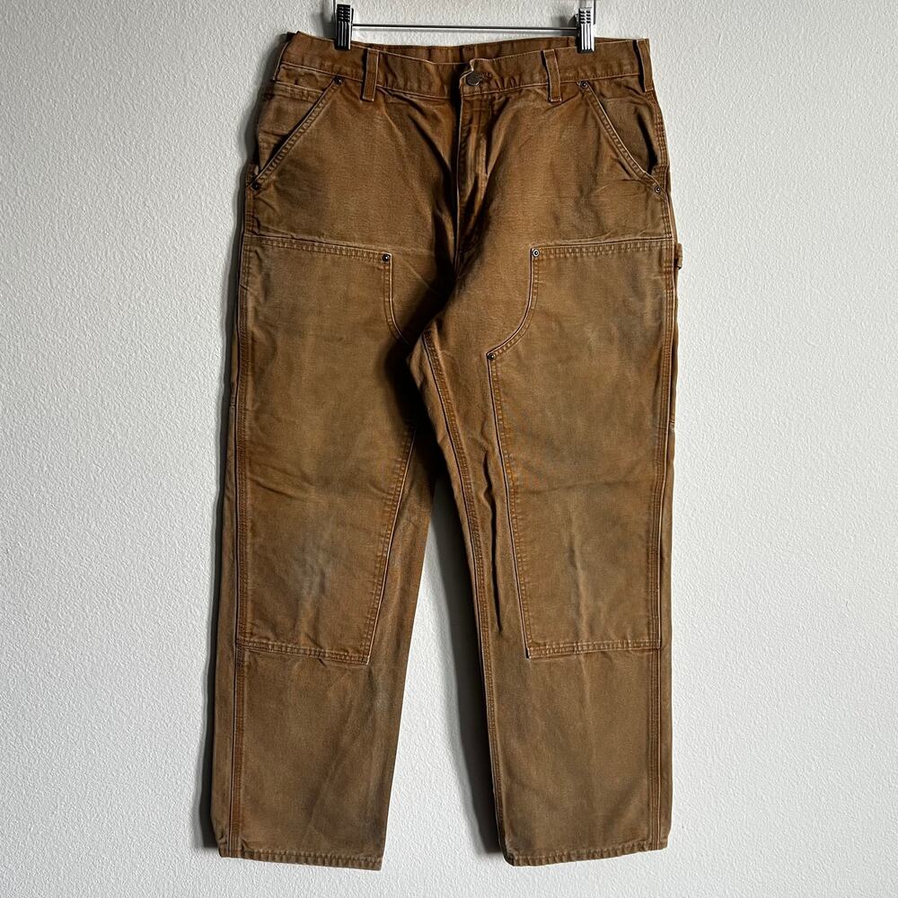 Carhartt B136 BRN brown double knee work wear carpenter pants